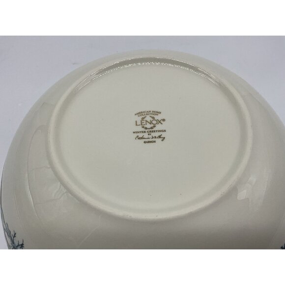 LENOX American Home Collection Winter Greetings 9 Inch Holiday BOWL Serveware - Picture 13 of 16